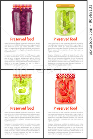 Preserved Fruit and Vegetables Set Vector Icon Preserved Fruit and Vegetables Set Vector Icon 90968133