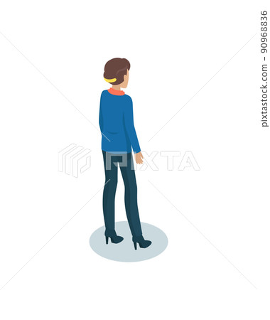Businesswomen in Uniform Pictoral Isometric Icon 90968836