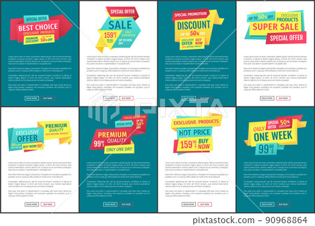 Special Promotion Posters Set Vector Illustration Special Promotion Posters Set Vector Illustration 90968864