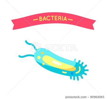 Bacteria virus cell, microorganism vector icon 90968865