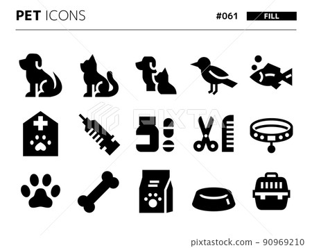 Pet related fill style icon set_061 90969210