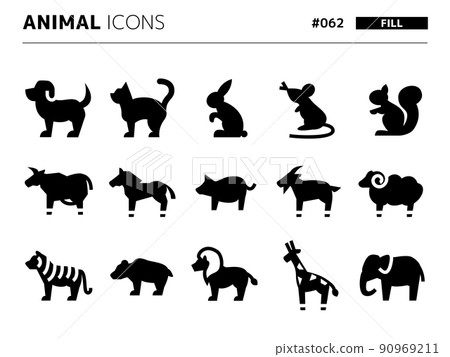 動物相關的填充樣式圖標 set_062 90969211
