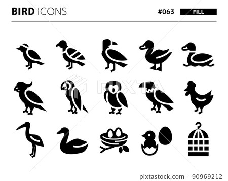 Bird-related fill-style icon set_063 Bird-related fill-style icon set_063 90969212