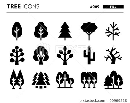 Tree-related fill-style icon set_069 90969218