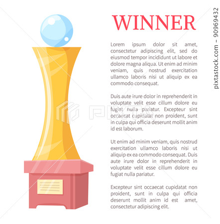 Winner Golden Award Statue Vector Illustration 90969432