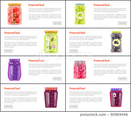 Preserved Fruit and Vegetables Set Vector Icon Preserved Fruit and Vegetables Set Vector Icon 90969446