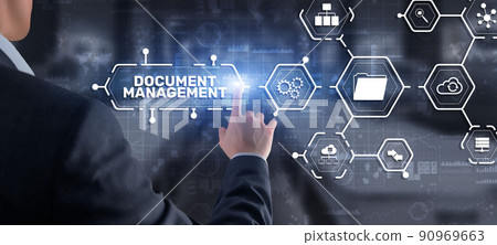Document Management Data System Business Technology Concept. DMS on virtual screen 90969663