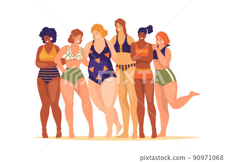 Woman body shapes or body types, vector banner. Woman body shapes or body types, vector banner. 90971068