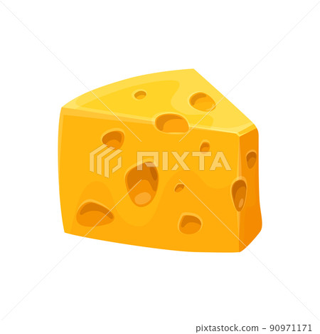 Gouda, radamer or brick cheese, vector icon 90971171