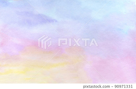 Beautiful abstract watercolor background in delicate yellow, pink and blue colors Beautiful abstract watercolor background in delicate yellow, pink and blue colors 90971331