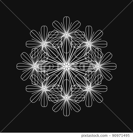 幾何圖案分形圖案曼陀羅簡單圖標單調圖案 90971495