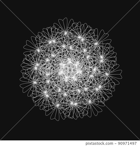 幾何圖案分形圖案曼陀羅簡單圖標單調圖案 90971497