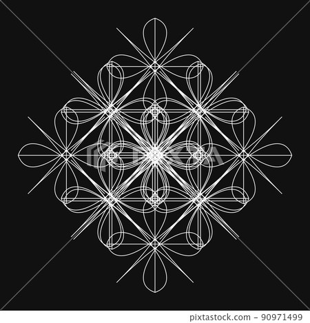 幾何圖案分形圖案曼陀羅簡單圖標單調圖案 90971499
