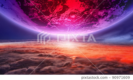3D地球曙光與運行軌道,國際化科技背景。 3D地球曙光與運行軌道,國際化科技背景。 90971609