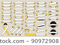 Ribbon material set, 44 ribbons vector set 90972908