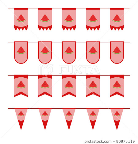 Set of colored Flags with Watermelon 90973119