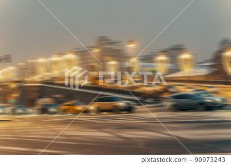 road traffic in big city at winter night road traffic in big city at winter night 90973243
