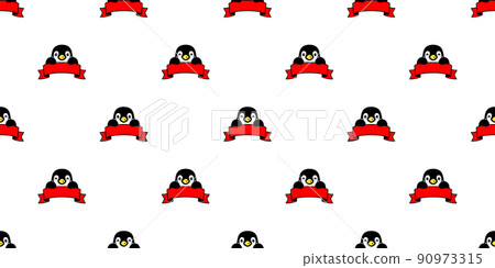 penguin seamless pattern bird ribbon vector duck cartoon scarf isolated repeat wallpaper tile background gift wrapping paper illustration design 90973315