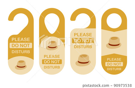 Hotel hanger sign with Fedora Hat 90973538