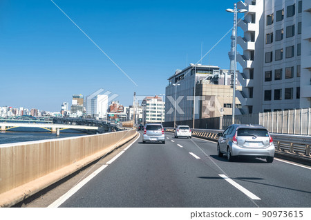 《Tokyo》 Drive on the Mukojima Line of the Tokyo Metropolitan Expressway 《Tokyo》 Drive on the Mukojima Line of the Tokyo Metropolitan Expressway 90973615