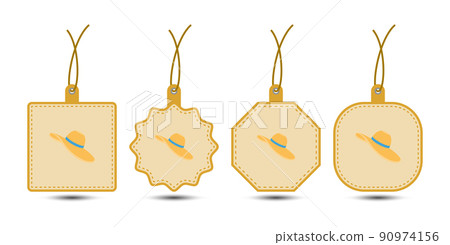 Set of Women Hat tags with cord 90974156