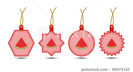 Set of Watermelon tags with cord Set of Watermelon tags with cord 90974185