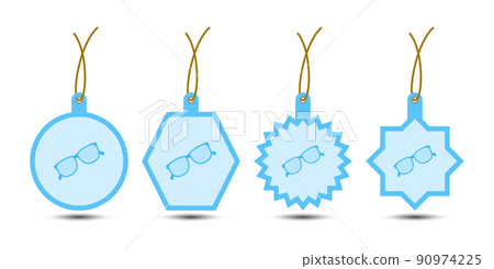 Set of Glasses tags with cord - Stock Illustration [90974225] - PIXTA
