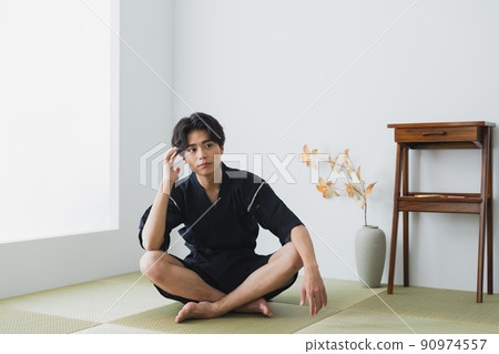 Samue men Japanese-style room tatami mats 90974557