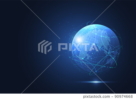 Global network connection. World map point and line composition concept of global business. Vector Illustration Global network connection. World map point and line composition concept of global business. Vector Illustration 90974668