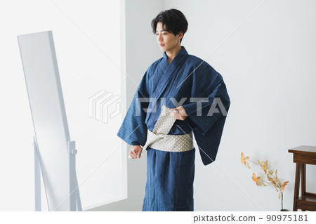 Yukata men Japanese-style tatami mats 90975181