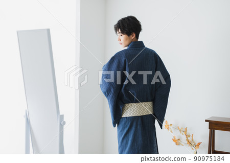 Yukata men Japanese-style tatami mats 90975184
