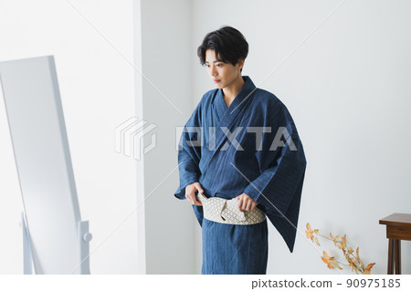 Yukata men Japanese-style tatami mats 90975185