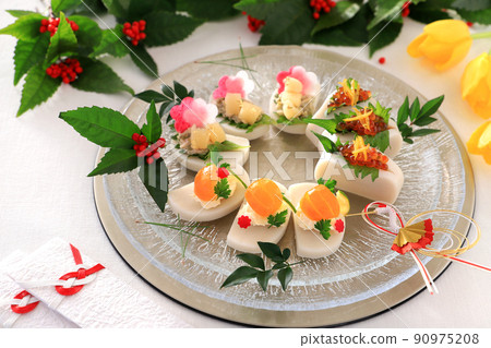 Kamaboko canapé Kamaboko arrangement New Year dishes Kamaboko canapé Kamaboko arrangement New Year dishes 90975208