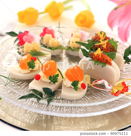 Kamaboko canapé Kamaboko安排新年菜餚 Kamaboko canapé Kamaboko安排新年菜餚 90975211