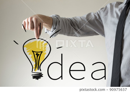 Light bulb in the word Idea 90975637