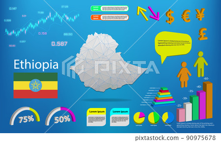 ethiopia map info graphics - charts, symbols, elements and icons collection. Detailed ethiopia map with High quality business infographic elements. ethiopia map info graphics - charts, symbols, elements and icons collection. Detailed ethiopia map with High quality business infographic elements. 90975678
