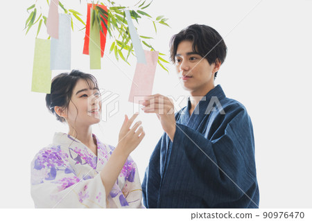 七夕條,浴衣夫婦 七夕條,浴衣夫婦 90976470