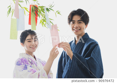 Tanabata strips, yukata couple 90976472