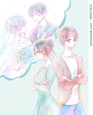 男人和女人都擔心婚姻 90977831