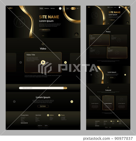 Website Template Dark with Gold Website Template Dark with Gold 90977837