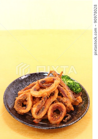 Squid ring, fried squid, ring-shaped food, side dish, side dish 90978028