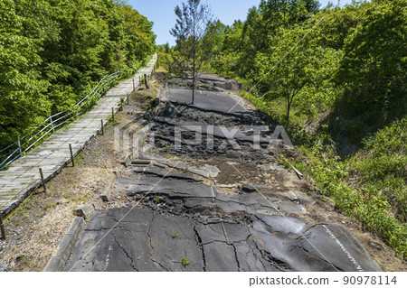 洞爺西山腳火山口（斷層路）鳥瞰圖 90978114