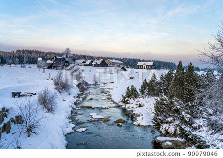 Wintertime landscape of Jizera Mountains 90979046