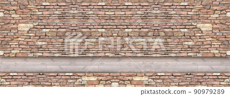 Textured brick tile and wood board background material 90979289