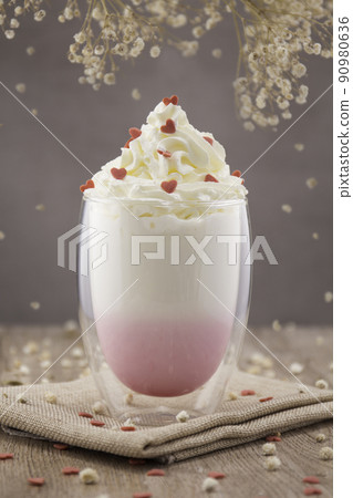pink milk and whipped cream favorite drink pink milk and whipped cream favorite drink 90980636