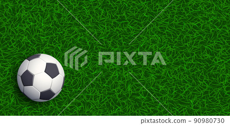 Soccer ball on the green lawn of the stadium Soccer ball on the green lawn of the stadium 90980730