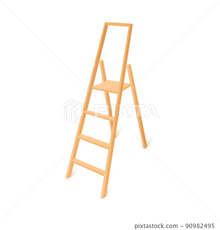 Portable household step ladder, realistic 3d vector illustration isolated on white background. 90982495
