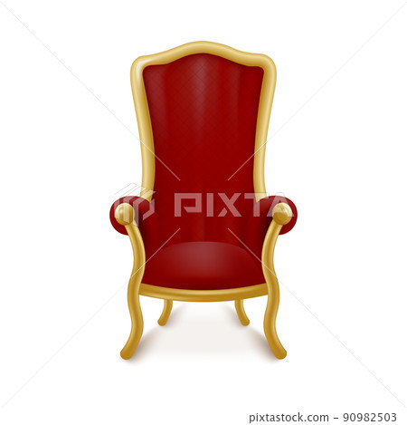 Realistic red royal throne with shadow, vector illustration 90982503
