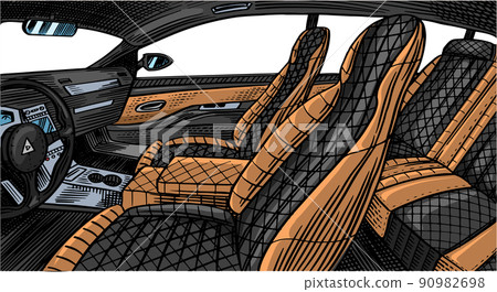 leather car seat. Auto detailing. Dry cleaning motor. Wrapping Vehicle service or Automobile center leather car seat. Auto detailing. Dry cleaning motor. Wrapping Vehicle service or Automobile center 90982698