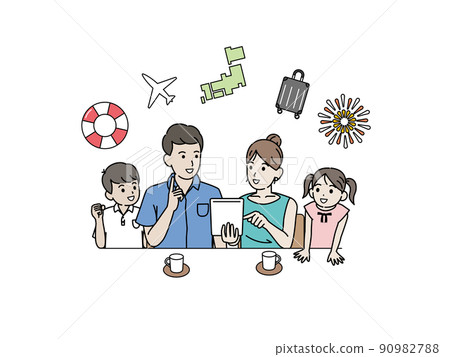Family planning a trip Summer vacation Family trip Domestic trip 90982788